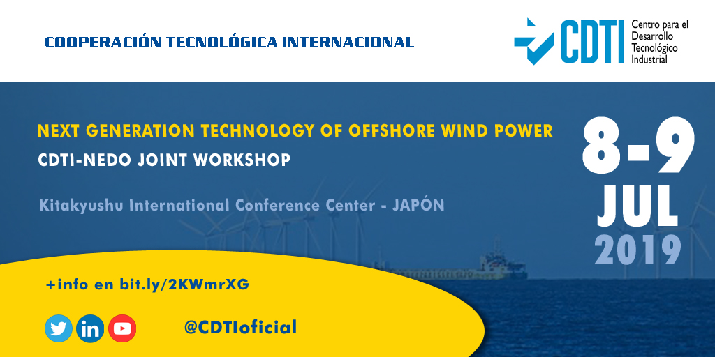 COOPERACIÓN TECNOLÓGICA INTERNACIONAL | @CDTIoficial organiza en #Japón un Workshop sobre la próxima generación tecnológica de Energía Eólica Offshore