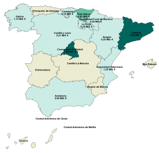 Mapa de distribución regional de las subvenciones NEOTEC 2019