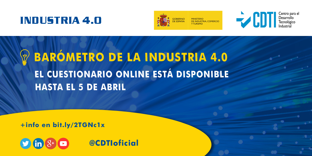 INDUSTRIA 4.0 | Ya está abierto el cuestionario online para participar en el Barómetro de la Industria 4.0