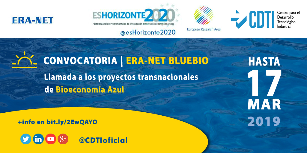 BIOECONOMÍA AZUL | @CDTIoficial participa en la próxima convocatoria de la ERA-NET BLUEBIO