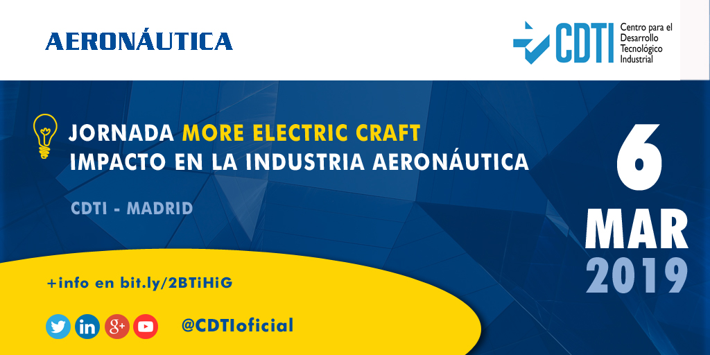 AERONÁUTICA | @CDTIoficial presentará sus programas de apoyo para proyectos de I+D+i aeronáuticos en #Madrid