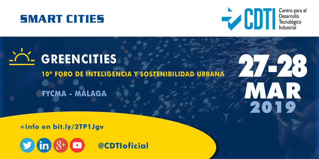 SMART CITIES | @CDTIoficial participa en el Foro de Inteligencia y Sostenibilidad Urbana Greencities que se celebra en #Málaga