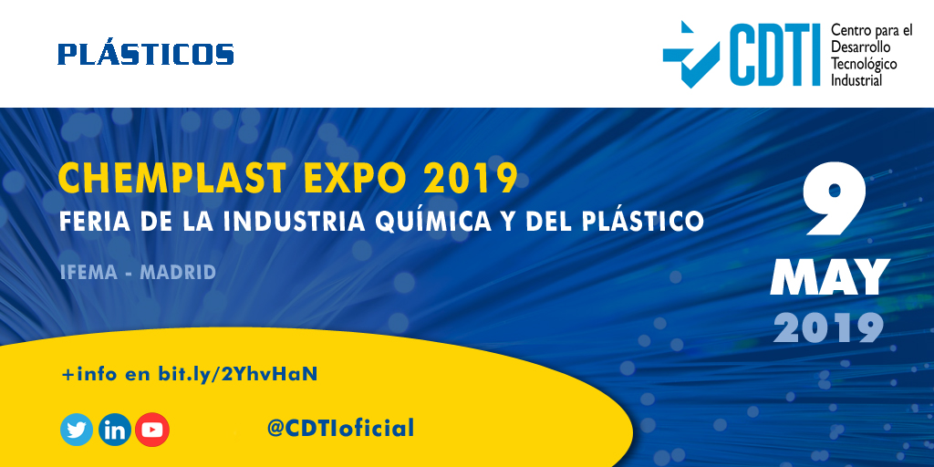 PLÁSTICOS | @CDTIoficial participa en ChemPlast Expo 2019 en #Madrid