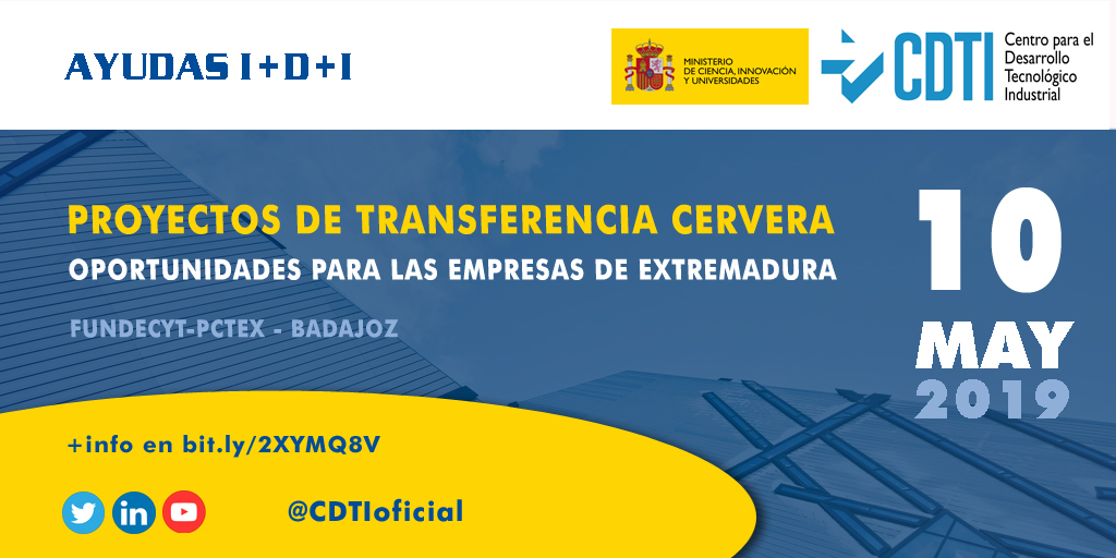 AYUDAS I+D+I | @CDTIoficial presenta en #Badajoz las oportunidades que ofrece el Programa Cervera para las empresas de Extremadura