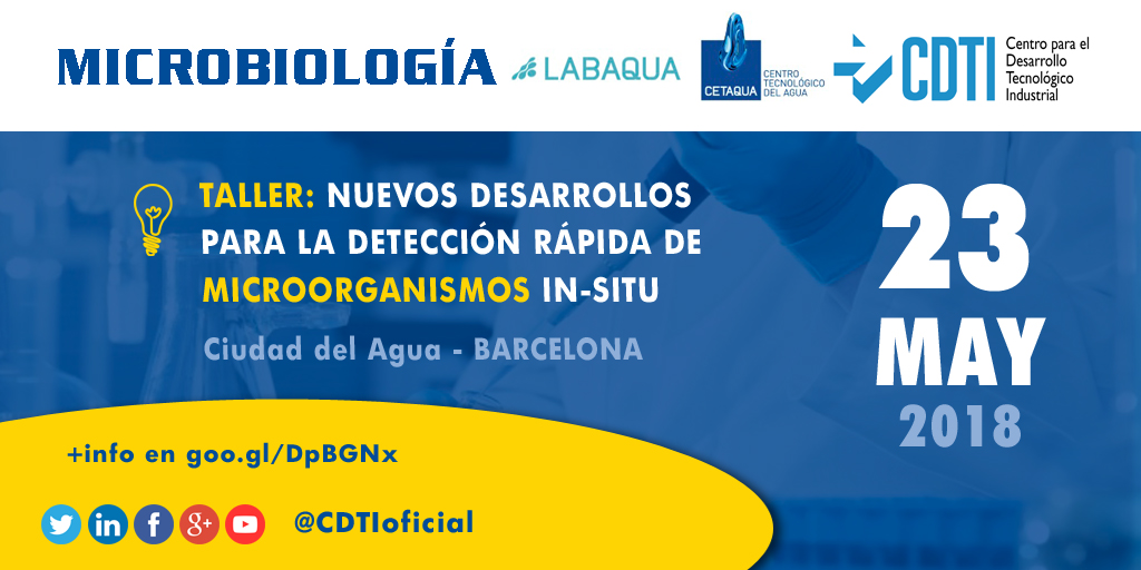 MICROBIOLOGÍA | Taller sobre #CYTOWATER, proyectos, oportunidades y #financiación en microbiología de @LABAQUA @CETAQUA con @CDTIoficial