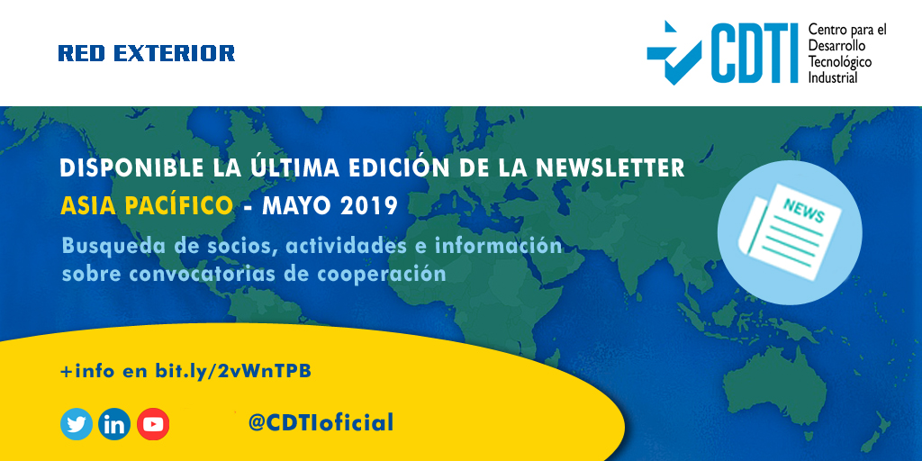 RED EXTERIOR | @CDTIoficial publica una nueva newsletter con noticias de Asia Pacífico