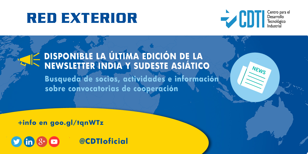 RED EXTERIOR | Disponible la nueva Newsletter de junio 2018 de India y Sudeste Asiático en @CDTIoficial