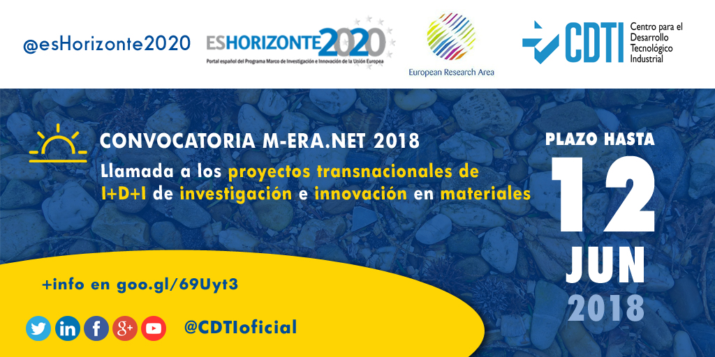 MATERIALES | Convocatoria de proyectos transnacionales M-ERA.NET 2018 con participación de @_minecogob