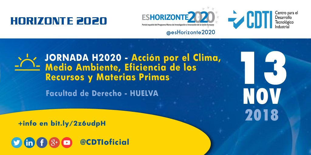 Horizonte 2020 | @CDTIoficial participa en la jornada #Horizonte2020 convocatoria 2019 Acción por el Clima, en #Valladolid