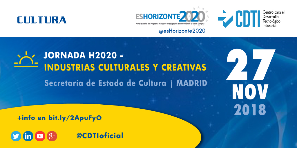 HORIZONTE 2020 | Jornada informativa sobre las oportunidades para las Industrias Culturales y Creativas (ICCs)