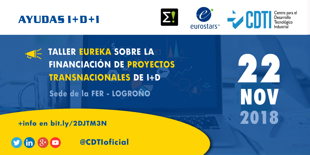 AYUDAS I+D+I | Taller #EUREKA para proyectos de I+D transnacionales en #Logroño