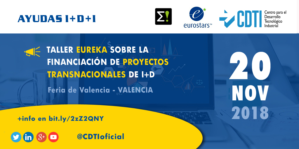 AYUDAS I+D+I | Taller #EUREKA  para proyectos de I+D transnacionales en #Valencia