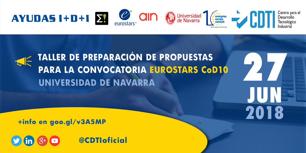 AYUDAS I+D+I | Taller sobre la CoD10 de #EUROSTARS @EUREKA_NETWORK en Navarra