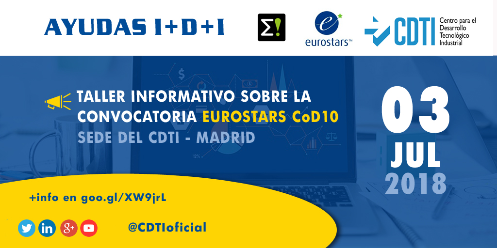 AYUDAS I+D+I | Taller sobre la CoD10 de #EUROSTARS @EUREKA_NETWORK @CDTIoficial