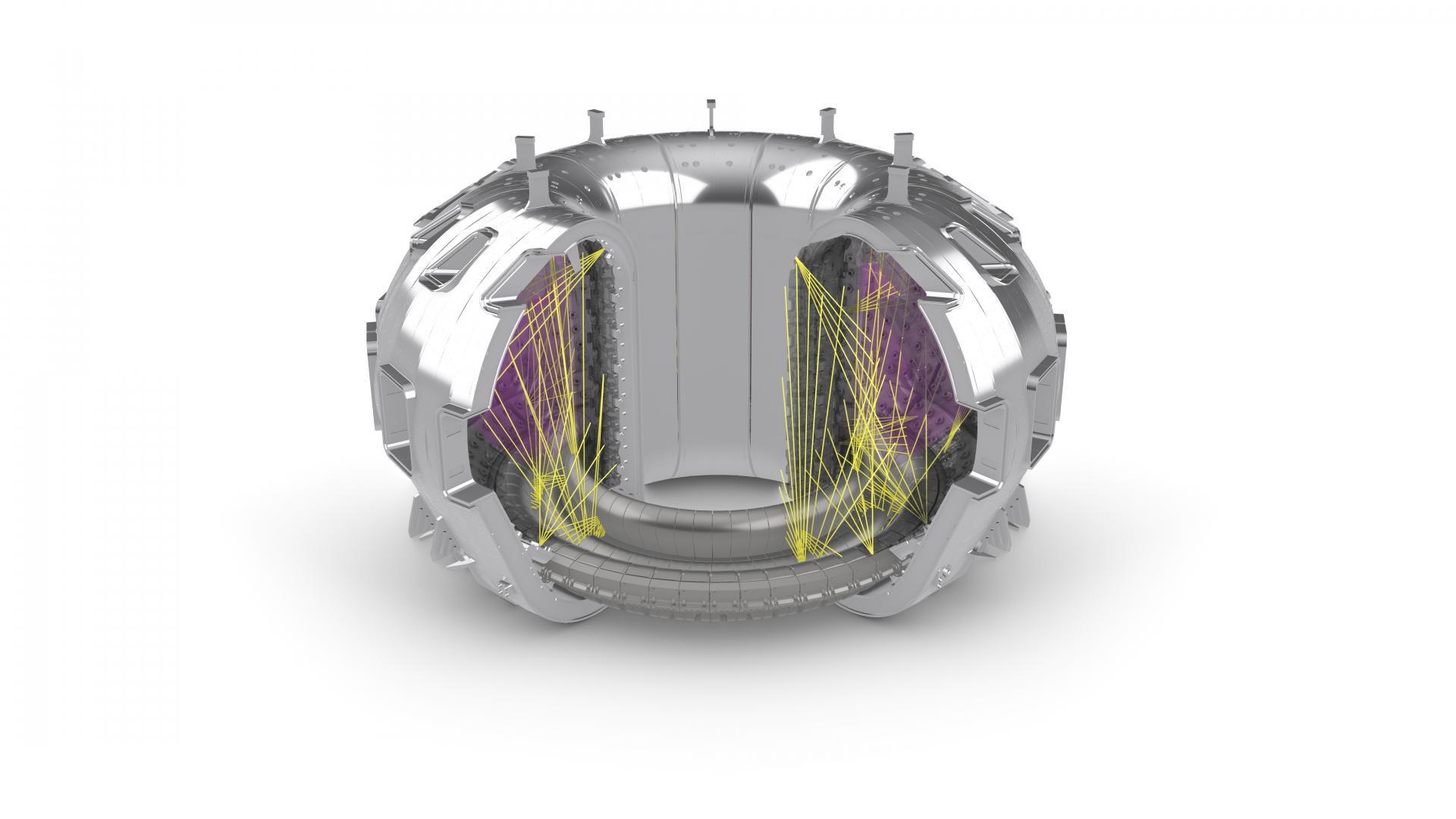 Ilustración del diseño de una cámara de cinco bolómetros para el ITER 