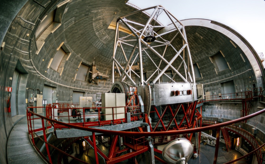 Interior view of the great canary telescope 