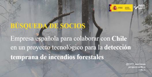 Búsqueda de una empresa española para colaborar con Chile en un proyecto tecnológico para la detección precoz de incendios forestales